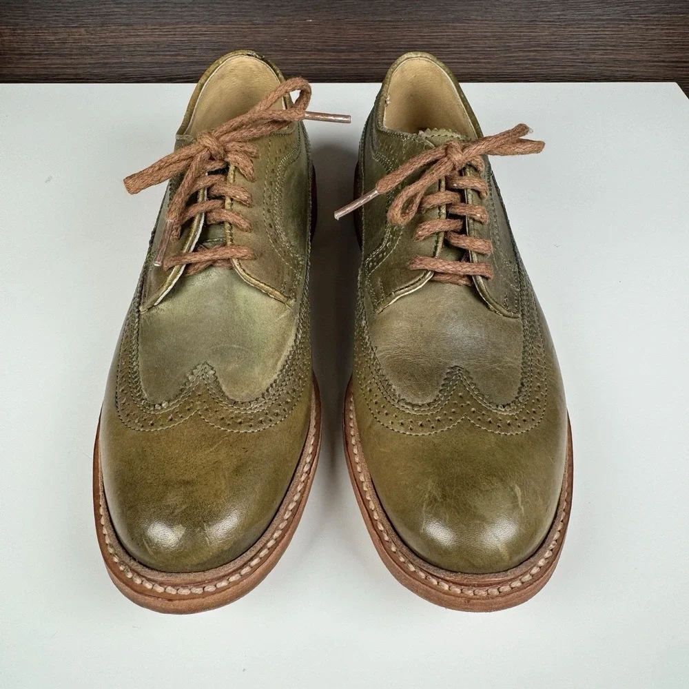 FRYE Wingtip Oxford Dress Shoes James Men's 8 B - Green -  Made in Mexico